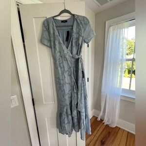 NWT DUSTY BLUE LULUS MIDI DRESS